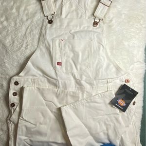 NWT dickies white bib overalls
